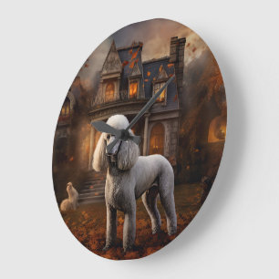 poedel halloween eng grote klok