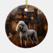 poedel halloween eng keramisch ornament (Voorkant)