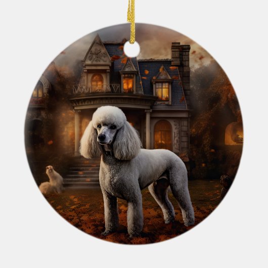 poedel halloween eng keramisch ornament (Achterkant)