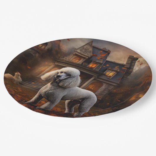 poedel halloween eng papieren bordje (Gekanteld)