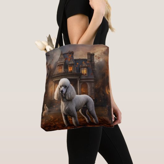 poedel halloween eng tote bag (Dichtbij)