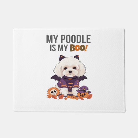 Poedel Halloween Kostuum Mijn Poedel Is Mijn Boo H Deurmat (Voorkant)