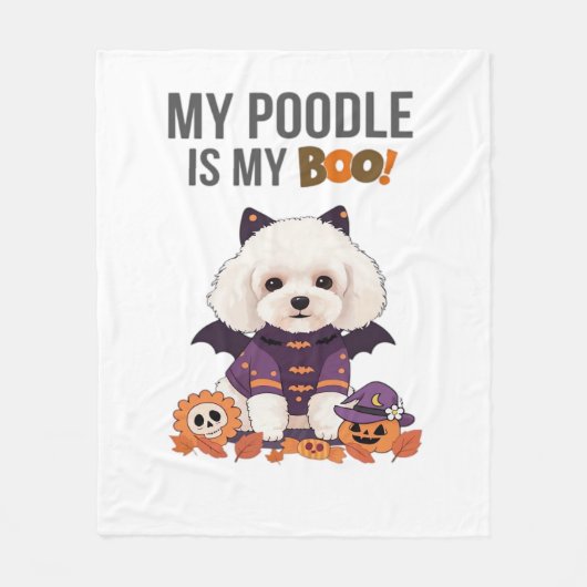 Poedel Halloween Kostuum Mijn Poedel Is Mijn Boo H Fleece Deken (Voorkant)