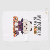 Poedel Halloween Kostuum Mijn Poedel Is Mijn Boo H Golfhanddoek (Horizontaal)