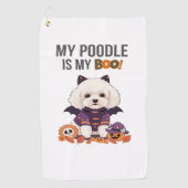 Poedel Halloween Kostuum Mijn Poedel Is Mijn Boo H Golfhanddoek (Voorkant)