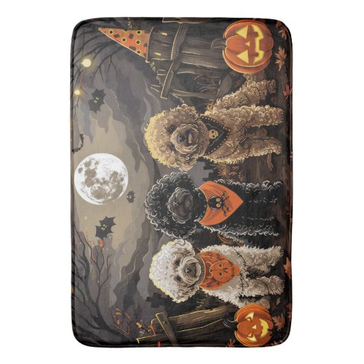 Poedel Halloween Spooky Badmat (Voorkant Verticaal)