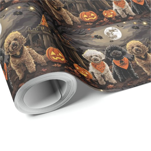 Poedel Halloween Spooky Cadeaupapier (Rol Hoek)