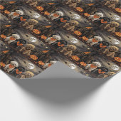 Poedel Halloween Spooky Cadeaupapier (Hoek)