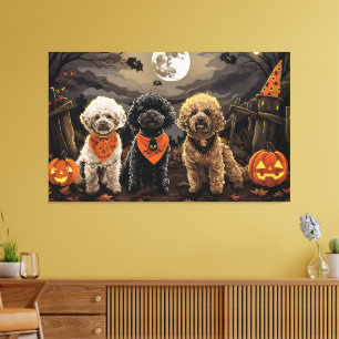 Poedel Halloween Spooky Canvas Afdruk