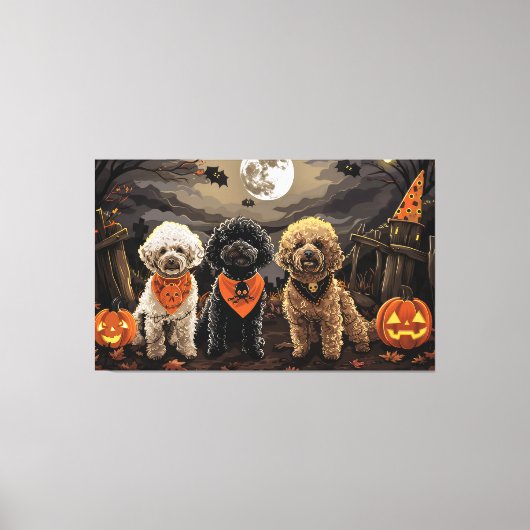 Poedel Halloween Spooky Canvas Afdruk (Voorkant)