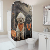 Poedel Halloween Spooky Douchegordijn (In situ)