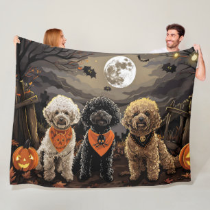Poedel Halloween Spooky Fleece Deken