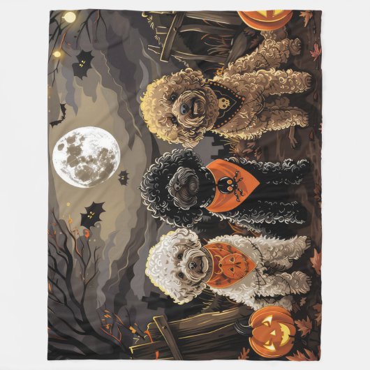 Poedel Halloween Spooky Fleece Deken (Voorkant)