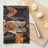 Poedel Halloween Spooky Theedoek (Quarter Fold)