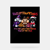 Poedel Halloween Thanksgiving Christmas Classic T- Acryl Bord (Voorkant)