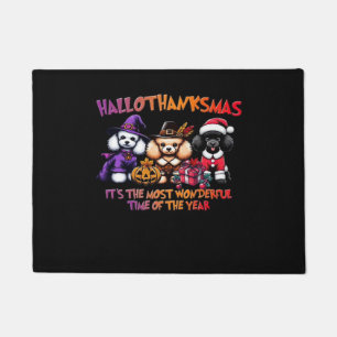 Poedel Halloween Thanksgiving Christmas Classic T- Deurmat