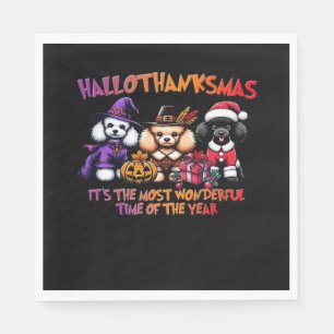 Poedel Halloween Thanksgiving Christmas Classic T- Servet