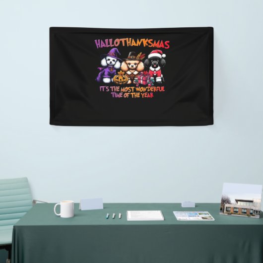 Poedel Halloween Thanksgiving Christmas Classic T- Spandoek (Beurs)