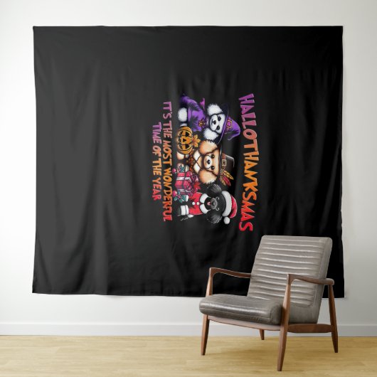 Poedel Halloween Thanksgiving Christmas Classic T- Wandkleed (In Situ (horizontaal))