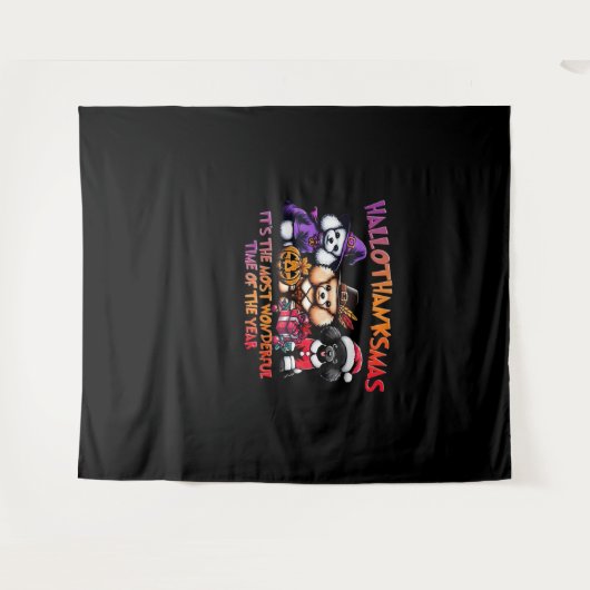 Poedel Halloween Thanksgiving Christmas Classic T- Wandkleed (Voorkant (horizontaal))