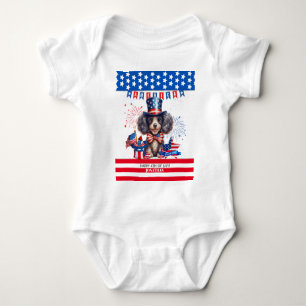 Poedel Happy 4th van juli Amerika Onafhankelijkhei Romper