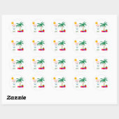 Poedel Hawaïaanse Kerstmis Ronde Sticker (Vel)
