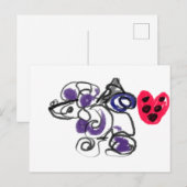 Poedel heet briefkaart (Voorkant / Achterkant)