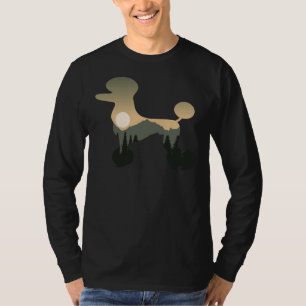 Poedel Hond Bos Berg Zonsondergang T-shirt