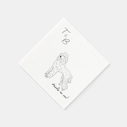 poedel hond bruiloft cocktail servetten (Hoek)