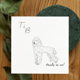 poedel hond bruiloft cocktail servetten