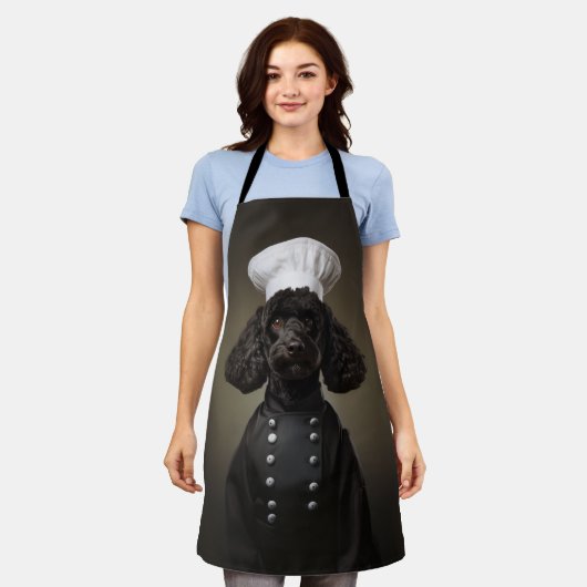 poedel hond chef-kok schort (Gedragen)