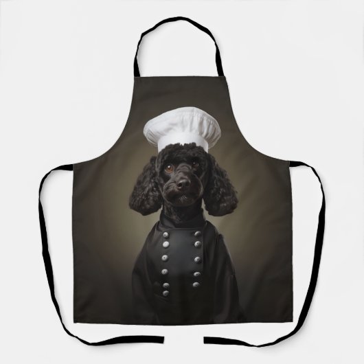 poedel hond chef-kok schort (Voorkant)
