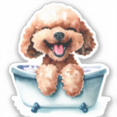 poedel hond contour gesneden vinyl sticker (Voorkant)