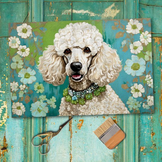 Poedel Hond Decoupage Tissue Papier