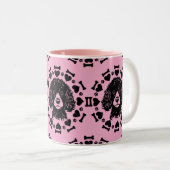 Poedel hond eigenaar tweekleurige koffiemok (Voorkant rechts)