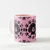 Poedel hond eigenaar tweekleurige koffiemok (Voorkant links)