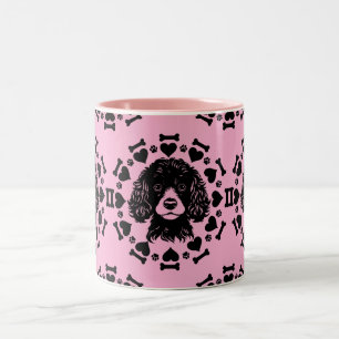 Poedel hond eigenaar tweekleurige koffiemok