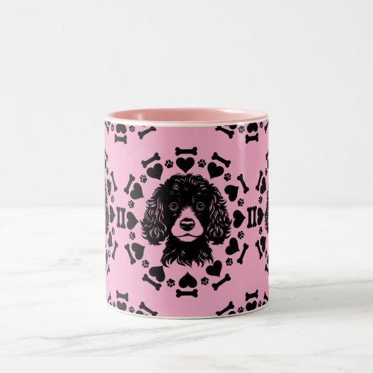 Poedel hond eigenaar tweekleurige koffiemok (Center)