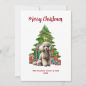 Poedel Hond Familie Kerstmis Feestdagenkaart (Voorkant)
