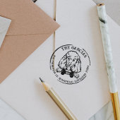 Poedel hond familie retour adres rubberstempel
