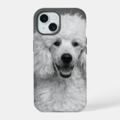 Poedel Hond Foto Zwart-wit  iPhone 15 Case (Achterkant)