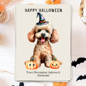 Poedel Hond Gelukkig Halloween Feestdagenkaart
