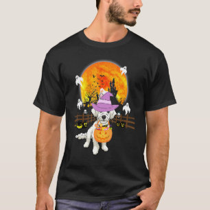 Poedel Hond Heks Halloween Pompoen T-shirt