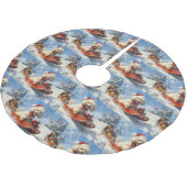 Poedel Hond in Sledge Laat het Sneeuw Kerstmis Kerstboom Rok (Gekanteld)