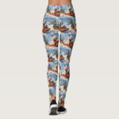Poedel Hond in Sledge Laat het Sneeuw Kerstmis Leggings (Achterkant)