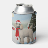 Poedel Hond in Sneeuw Kerstmis Blikjeskoeler (Blikje Voorkant)
