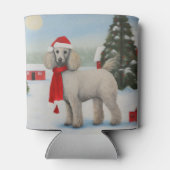 Poedel Hond in Sneeuw Kerstmis Blikjeskoeler (Achterkant)