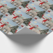 Poedel Hond in Sneeuw Kerstmis Cadeaupapier (Hoek)