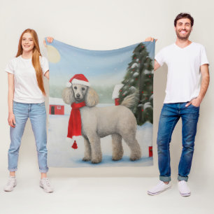 Poedel Hond in Sneeuw Kerstmis Fleece Deken