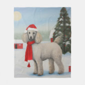 Poedel Hond in Sneeuw Kerstmis Fleece Deken (Voorkant)